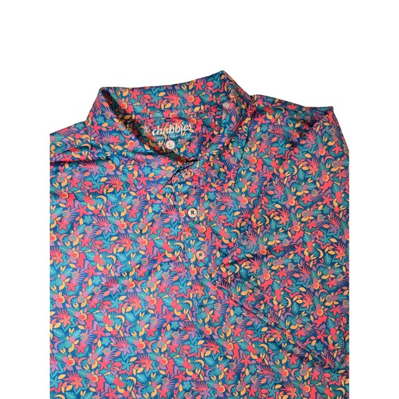 chubbies Other - Chubbies Polo Shirt Mens Large Multicolor Excellent Tropical Floral Performance